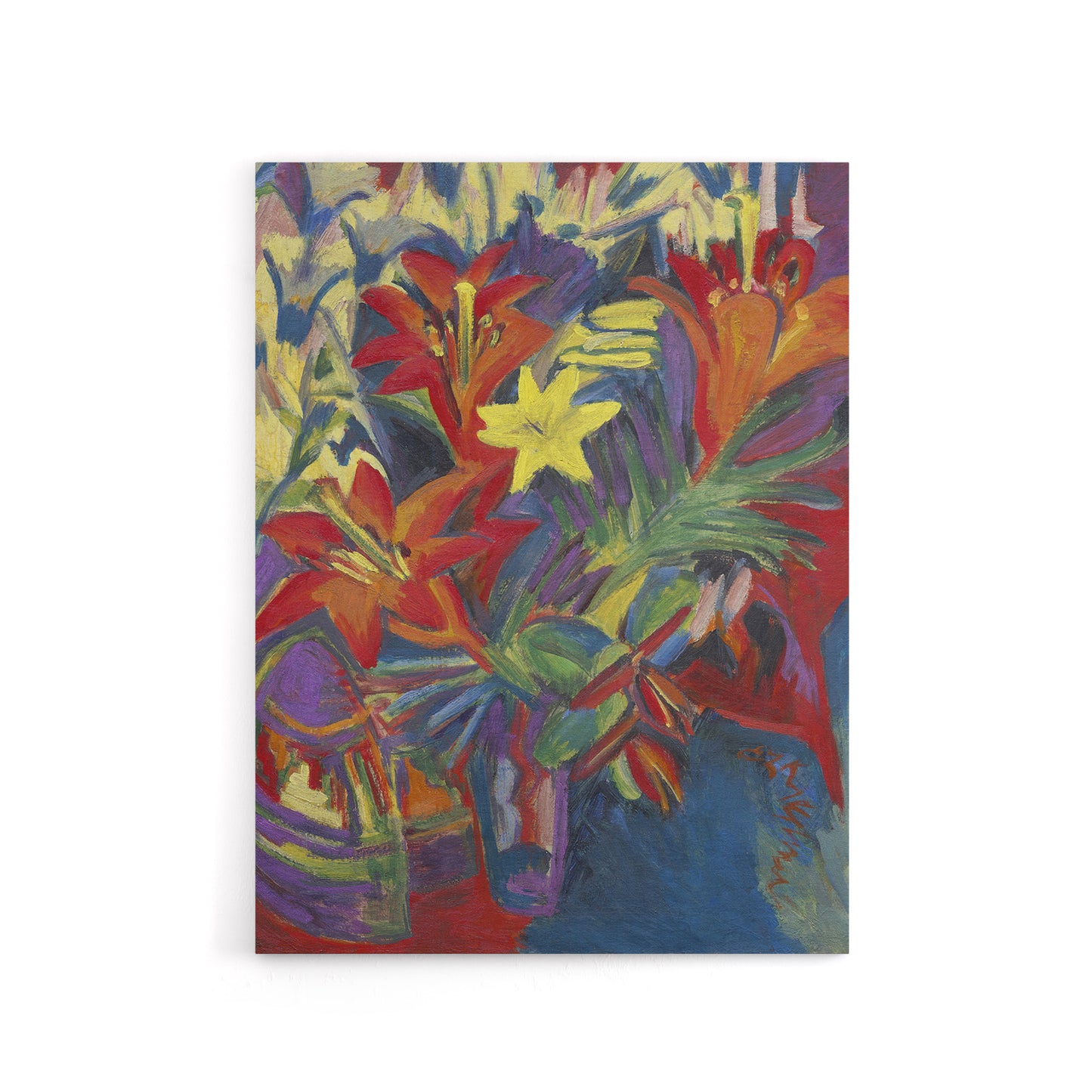 Still Life with Lilies Ernst Ludwig Kirchner Canvas Wall Art