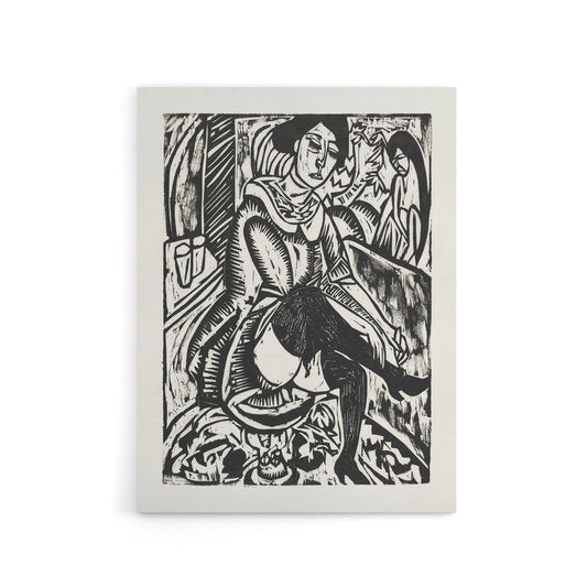 Woman Tying Her Shoe Ernst Ludwig Kirchner Canvas Wall Art