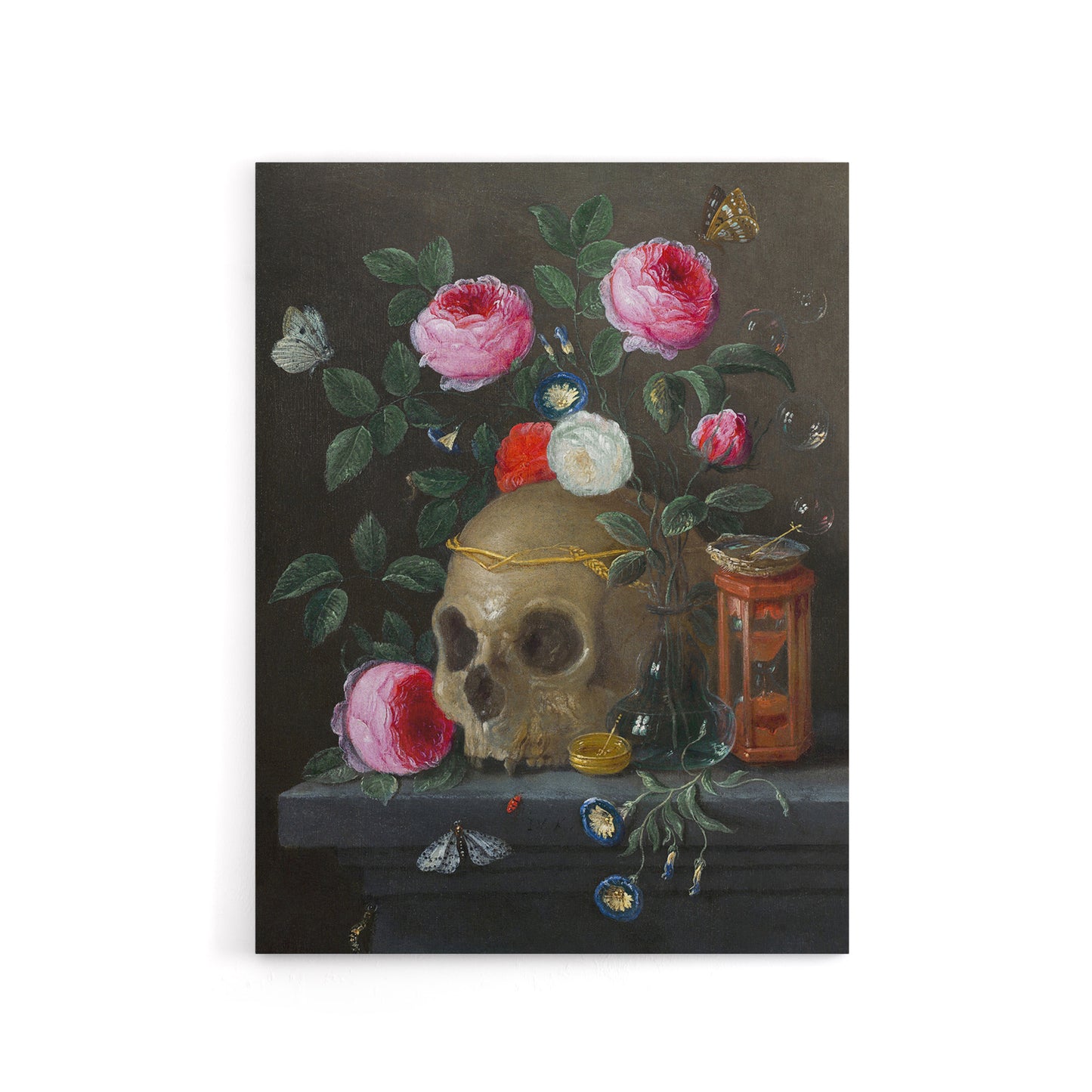 Vanitas Still Life With Skull Jan van Kessel Canvas Wall Art