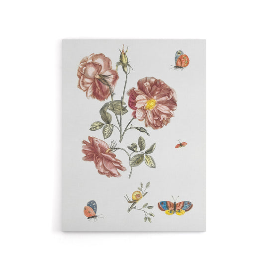 Rose Flowers Butterflies and a Snail Teyler Canvas Wall Art