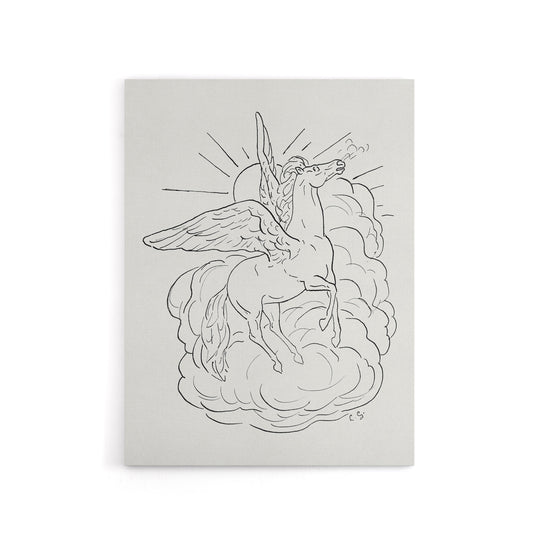 Pegasus Flies In Front Of A Cloud Leo Gestel Canvas Wall Art