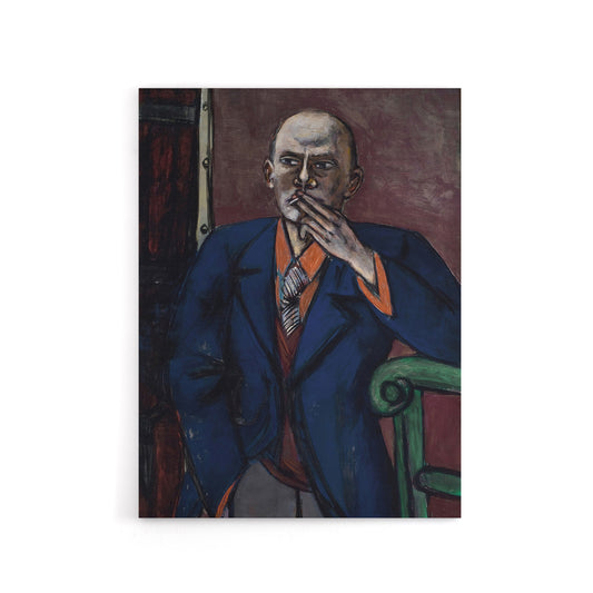 1950 Self Portrait With Cigarette Beckmann Canvas Wall Art