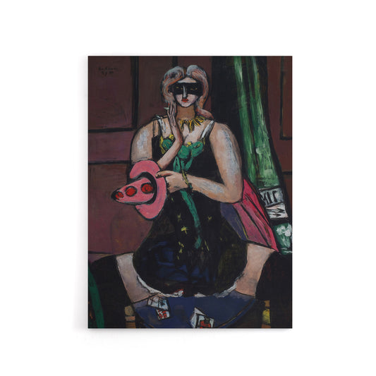 Carnival Mask Green Violet and Pink Beckmann Canvas Wall Art