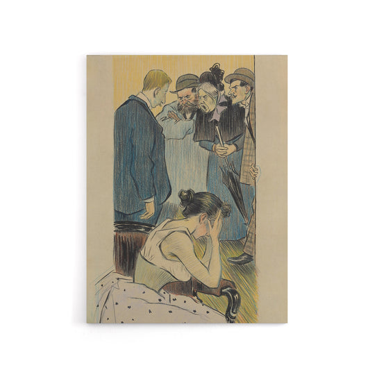 Family Argument Satirical Painting Steinlen Canvas Wall Art