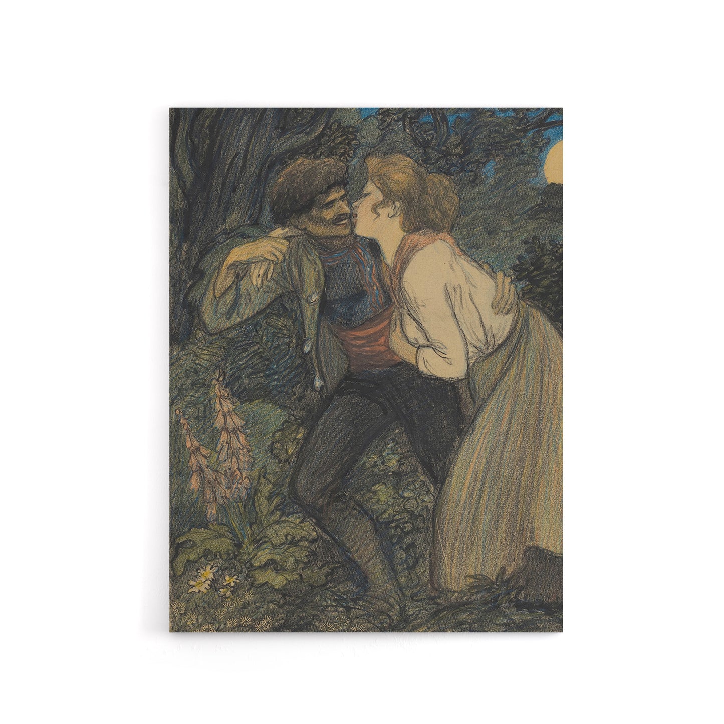 La Chienne Au Loup Painting Steinlen Canvas Wall Art Print