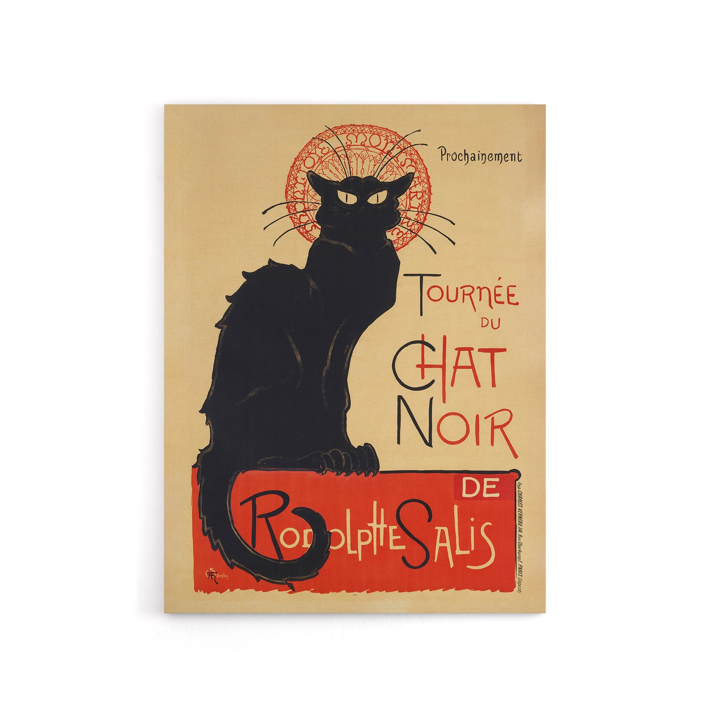 Black Cat Chat Noir Cabaret Vintage Ad Steinlen Canvas Wall Art