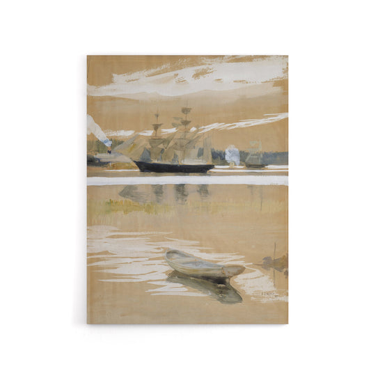 Albert Edelfelt Seascape View From the Pier Canvas Wall Art Print