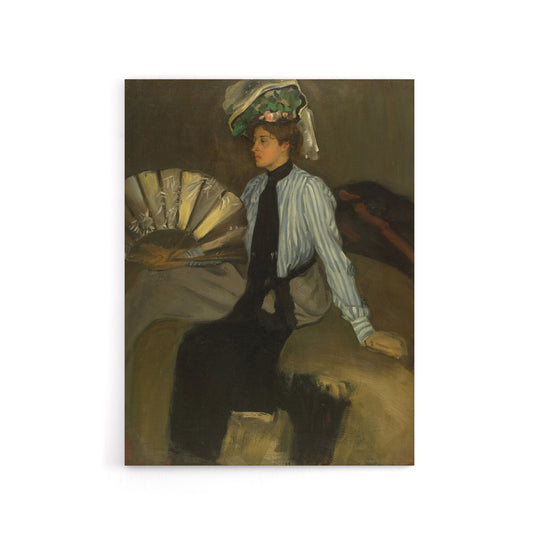 Alfred Henry Maurer Young Woman With Fan Canvas Wall Art Print