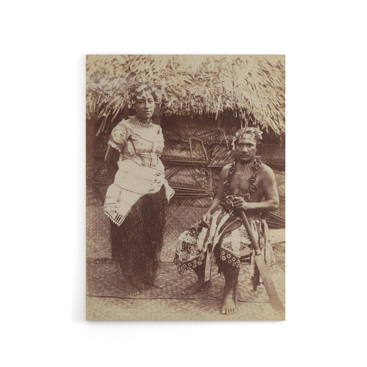 Burton Brothers Samoan Chief Justice and His Wife Canvas Wall Art Print
