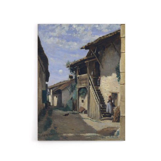 Camille Corot Dardagny Rural Village Street Canvas Wall Art Print