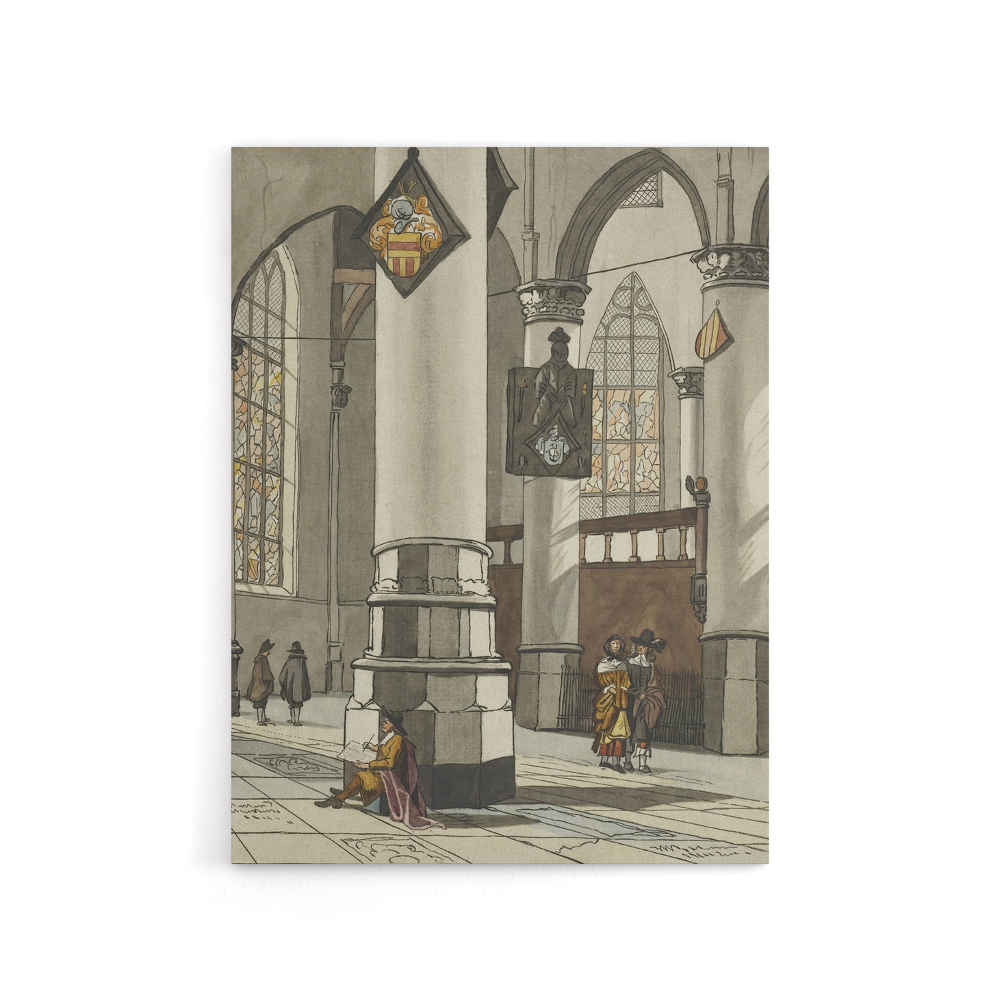 Cornelis Ploos van Amstel Gothic Church Interior Canvas Wall Art Print