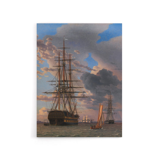 CW Eckersberg The Russian Liner Asow and a Frigate Canvas Wall Art Print