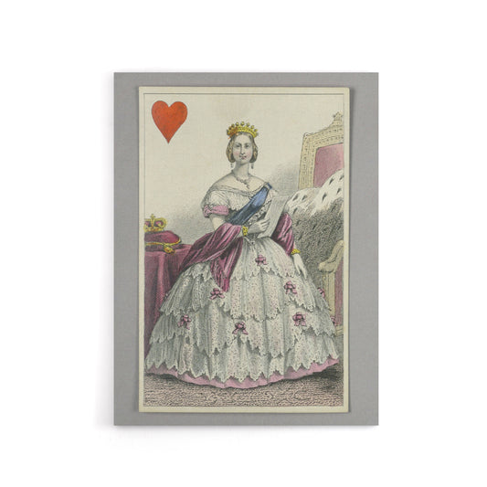 E Le Tellier Victoria Queen of Hearts Card Design Canvas Wall Art Print