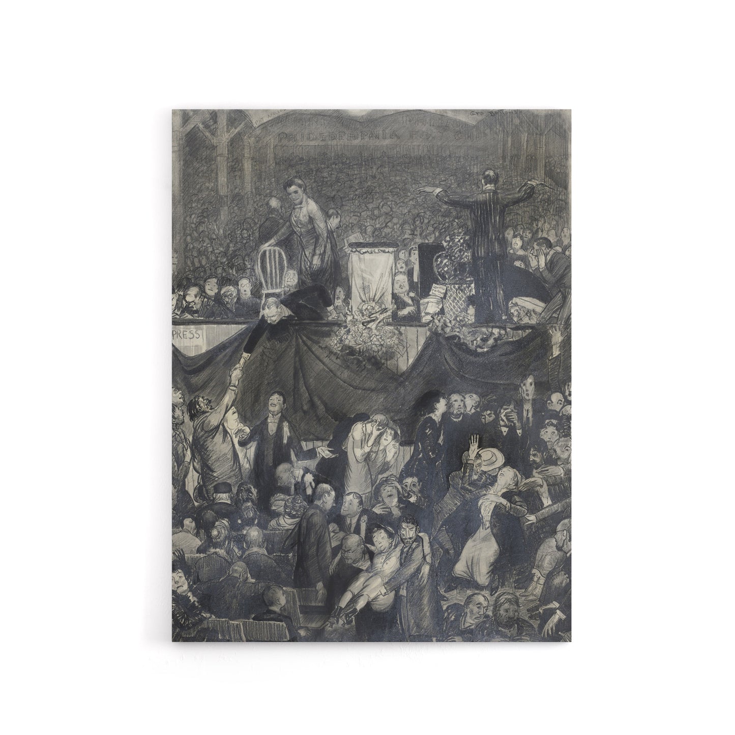 George Bellows The Sawdust Trail Pencil Drawing Canvas Wall Art Print