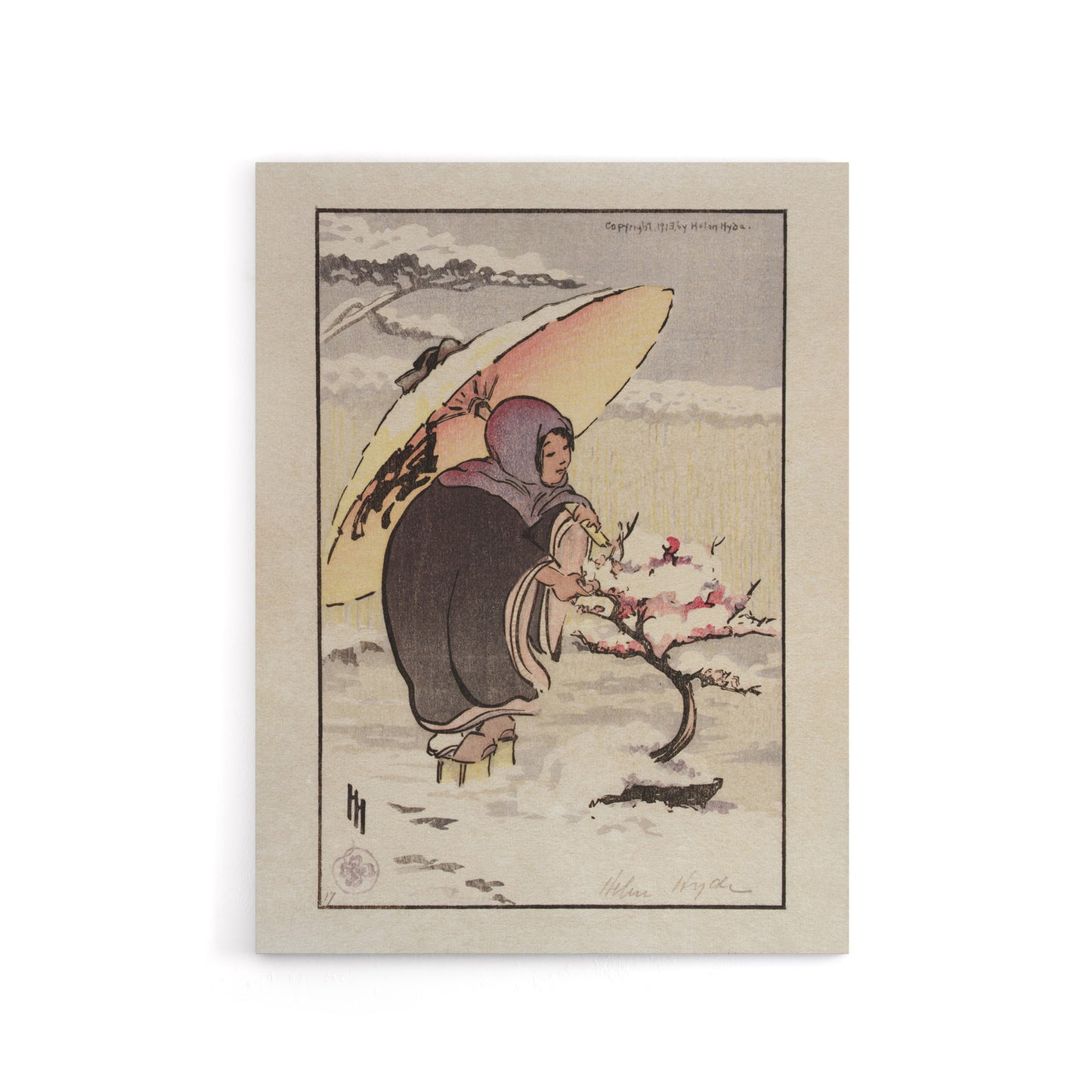 Helen Hyde Little Pink Plum and a Young Woman Canvas Wall Art Print