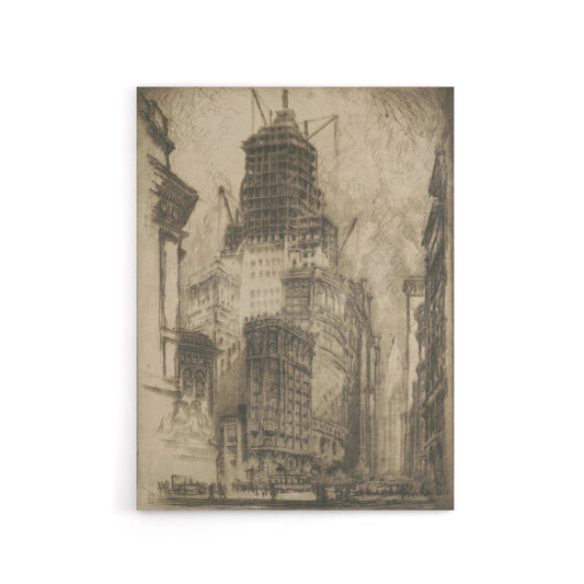 Joseph Pennell Standard Oil Building With Scaffolding Canvas Wall Art Print