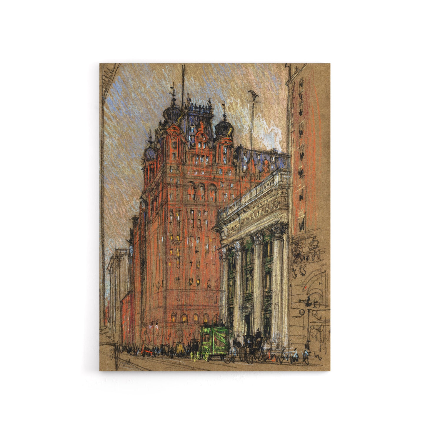 Joseph Pennell New York City Hotel Street View Canvas Wall Art Print