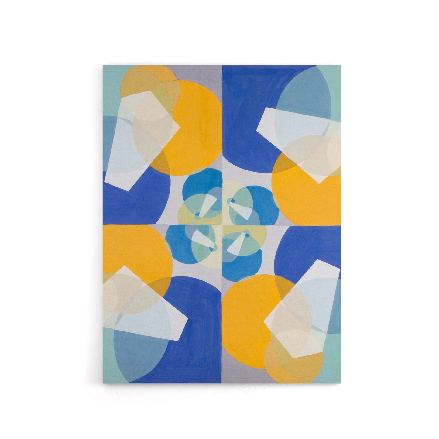 Joseph Schillinger Green Squares Abstract Painting Canvas Wall Art Print