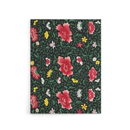 Owen Jones Elegant Chinese Flower Pattern Canvas Wall Art Print