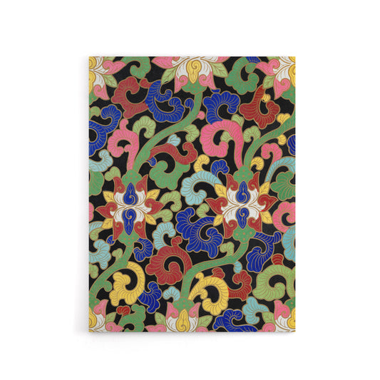 Owen Jones Vibrant Botanical Chinese Textile Pattern Canvas Wall Art Print