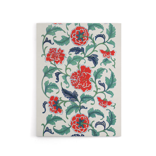 Owen Jones Elegant Red Flower Filigree Pattern Canvas Wall Art Print