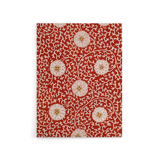 Owen Jones Floral Filigree Pattern in Red Canvas Wall Art Print