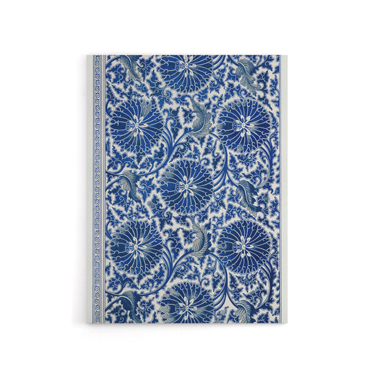 Owen Jones Art Nouveau Flower Pattern in Blue Canvas Wall Art Print