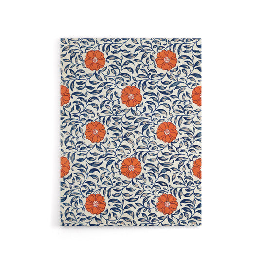 Owen Jones Simple Red Flower Bloom Pattern Canvas Wall Art Print