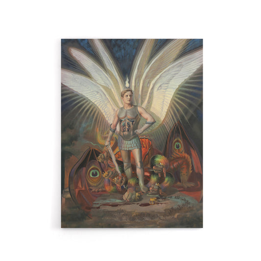 Wasastjerna Archangel Michael Defeating the Dragon Canvas Wall Art Print