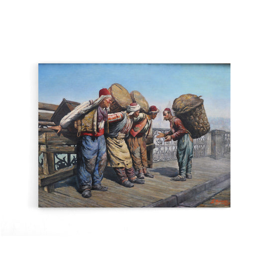 Agopyan Porters on Karakoy Bridge Canvas Wall Art Print
