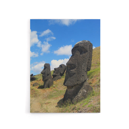 Moai Stone Statues of Easter Island Canvas Wall Art Print
