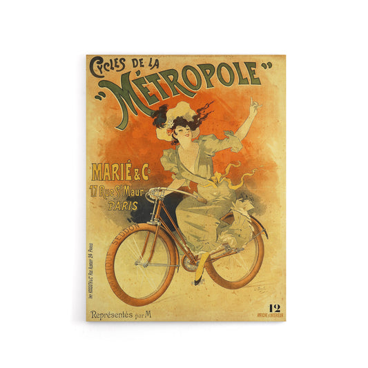 Metropole Cycles French Vintage Advert Canvas Wall Art Print