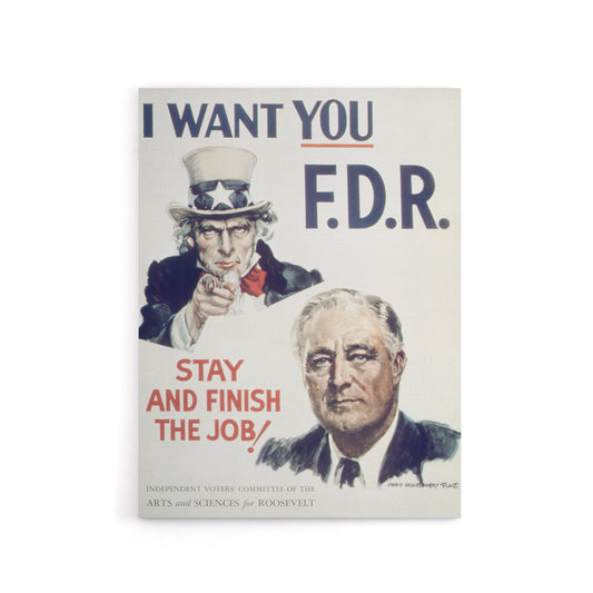 Uncle Sam I Want You FDR Roosevelt Canvas Wall Art Print