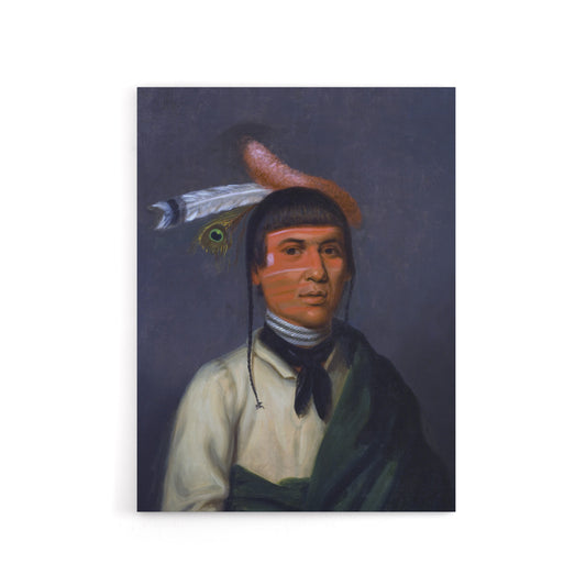 Henry Inman Chippewa Chief No Tin Portrait Canvas Wall Art Print
