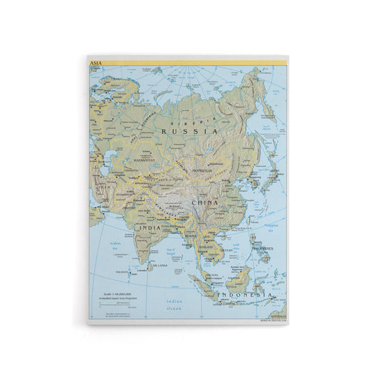 CIA 2004 Map of Asia China Russia India Canvas Wall Art Print