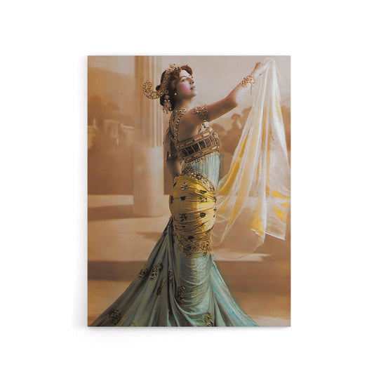 Hand Coloured Portrait Dancer Spy Mata Hari Canvas Wall Art Print