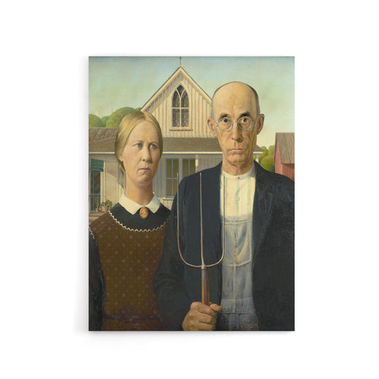 Grant Wood American Gothic Canvas Wall Art Print
