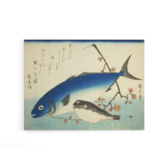 Hiroshige Yellowtail and Blowfish Canvas Japanese Wall Art