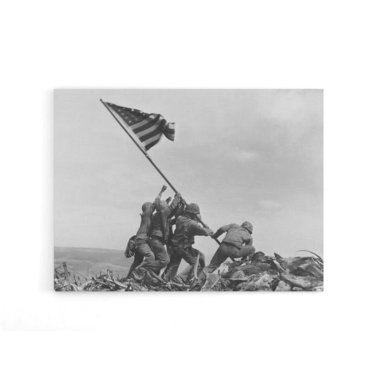 Joe Rosenthal Raising Flag On Iwo Jima WWII Canvas Wall Art Print