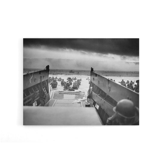 WWII D Day Landings USA Troops Jaws of Death Canvas Wall Art Print