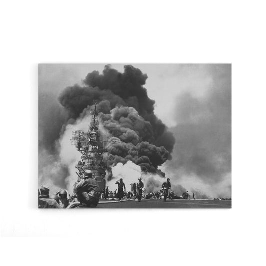 WWII USS Battleship Bunker Hill Kamikazes Canvas Wall Art Print