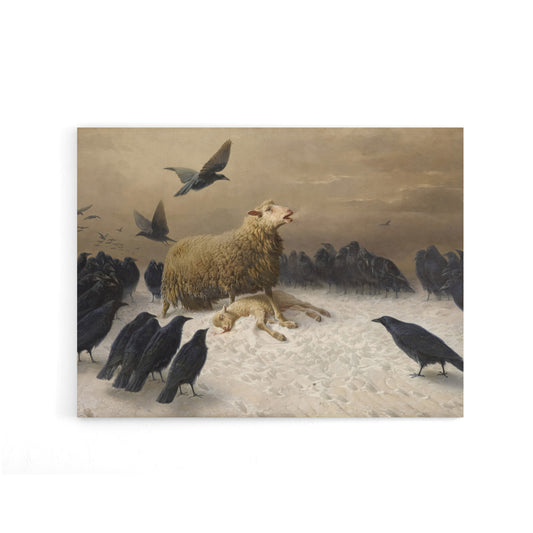 Schenck Anguish Sheep And Murder Of Crows Canvas Wall Art Print