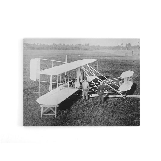 Wright Brothers Biplane Machine Canvas Wall Art Print