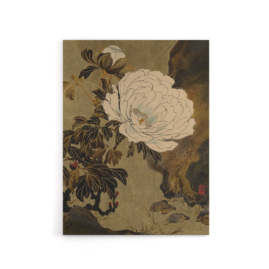 Shibata Zeshin Peonies Canvas Floral Japanese Wall Art