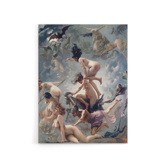 Falero Witches Going To Their Sabbath Canvas Wall Art Print