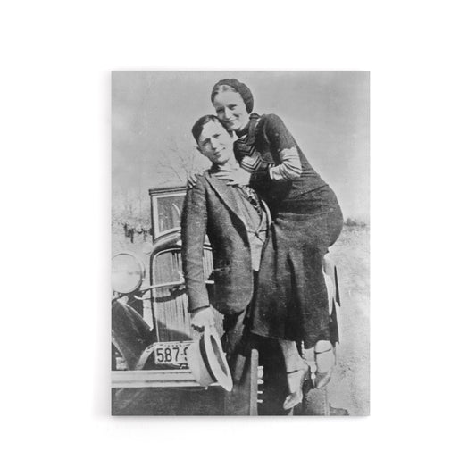 Bonnie and Clyde American Outlaws Canvas Wall Art Print