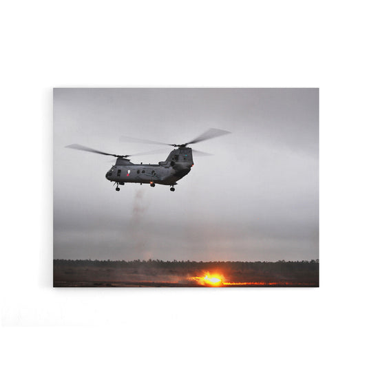 USA Marine Corps CH 46 Sea Knight Helicopter Canvas Wall Art Print