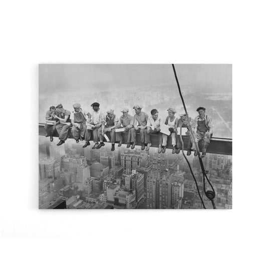 Men On Girder Lunch Atop A Skyscraper Photo Canvas Wall Art Print