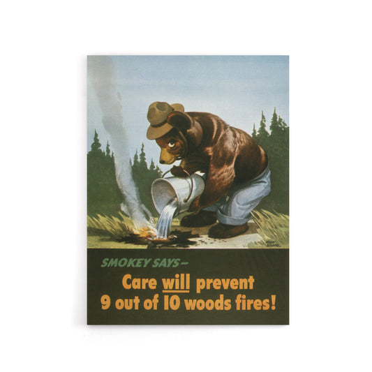 Smokey Bear Advert Forest Fire Prevention Canvas Wall Art Print
