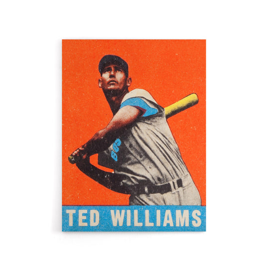 Leaf Baseball Card Portrait Ted Williams Canvas Wall Art Print